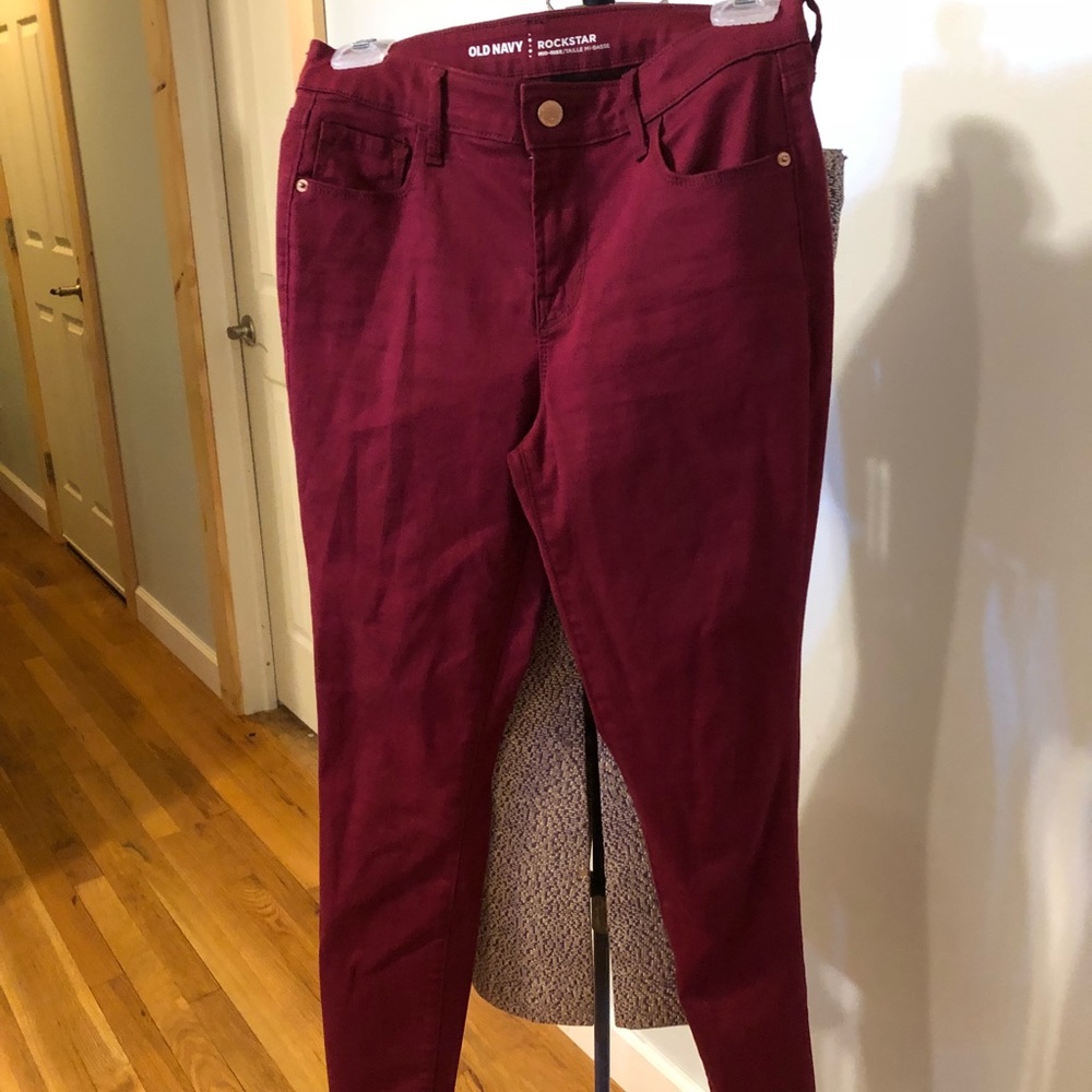 Rockstar Skinny Jeans In Raspberry Size 6 - Picture 2 of 4